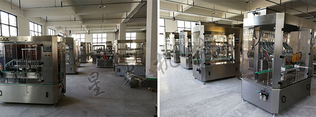 星火自動(dòng)化花生油灌裝線(xiàn)生產(chǎn)設(shè)備車(chē)間展示