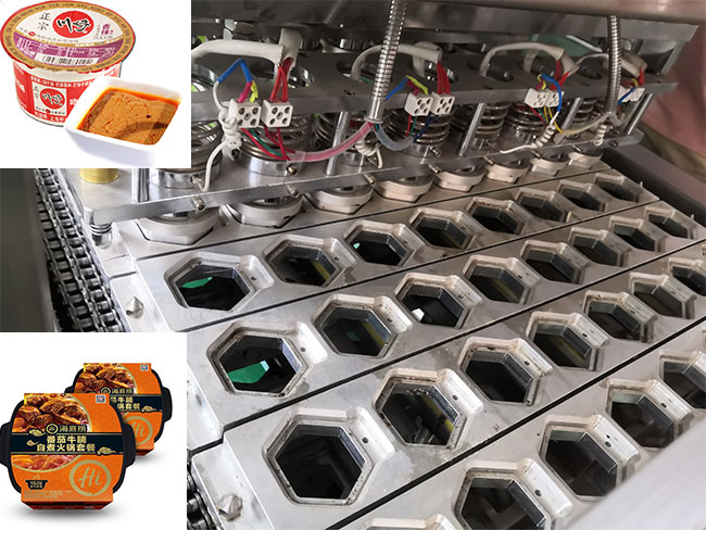 盒裝火鍋蘸料封口機展示